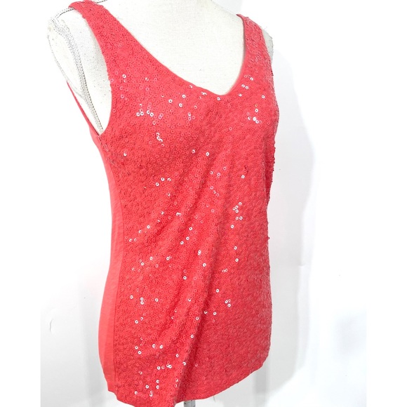J.Crew Sleeveless coral sequin tank top - Picture 3 of 14